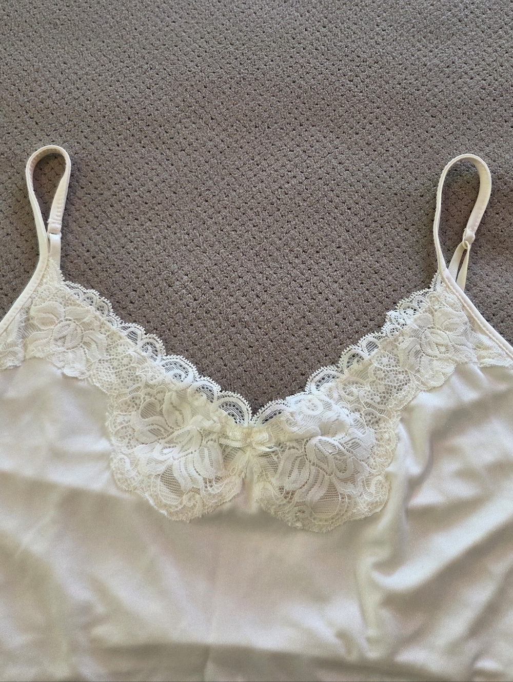 Vintage The Limited Women's large Lace Trim Babydoll Cami Stretch Ivory/off whit - Picture 4 of 14